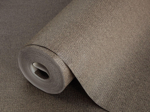 Dark Brown Sparkling Plain Color Textured Wallpaper, Modern Look NEutral Colors Glittering Wallcovering - Walloro High End Wallcoverings & More
