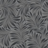 Dark Gray Black Luxury Leaves Solid Color Shades Wallpaper, Deep Embossed Flocked Velvet Feeling Design - Walloro High End Wallcoverings & More