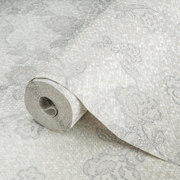 Decorative Gray Flowered Embossed Wallpaper, Home Wall Decor, Aesthetic Wallpaper, Textured Wallcovering Non - Adhesive - 41.7”W X 393”H - Adawall Wallpaper - Registered Trade Accounts Only, Wallpaper Wholesale Account - 1010-5 - Adawall Wholesale - Wallpaper Wholesaler