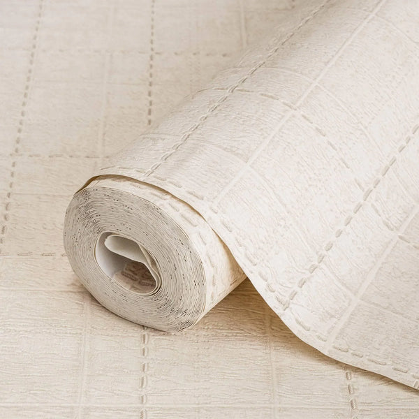 Deep Embossed Geometric Beigie, Home Wall Decor, Aesthetic Wallpaper, Textured Wallcovering Non-Adhesive and Non-Peel - Walloro High End Wallcoverings & More