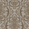 Deep Embossed Sparkling Damask Wallpaper, Stylish Brown Gray Glittering Luxury Fabric Feel Vivid Colors, Home Commercial Use, Easy Clean, Water Resistant - Walloro High End Wallcoverings & More