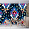 Ikat Ethnic Wallpaper, Abstract Tribal Mural, Oversized Custom Size Wall Art, Non-Woven, Non-Adhesive, Modern Wall Paper, Removable