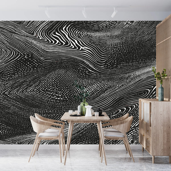 Black Overlay Monochrome Wallpaper, Grungy Texture Mural, Oversized Custom Size Wall Art, Non-Woven, Non-Adhesive, Modern Wall Paper, Removable