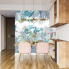 Tropic Jungle Scene Wallpaper, Parrots Mural, Oversized Custom Size Wall Art, Non-Woven, Non-Adhesive, Modern Wall Paper, Removable