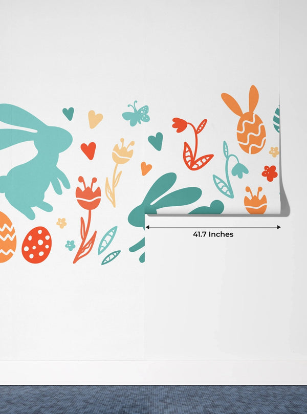 Easter Bunnies Wallpaper, Seamless Pattern Mural, Oversized Custom Size Wall Art, Non - Woven, Non - Adhesive, Modern Wall Paper, Removable - Adawall Wallpaper - Registered Trade Accounts Only, Wallpaper Wholesale Account - W78020 - Adawall Wholesale - Wallpaper Wholesaler