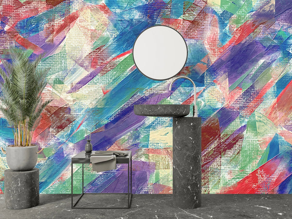 Edgy Graffiti Style Wallpaper, Neon Colors Mural, Oversized Custom Size Wall Art, Non - Woven, Non - Adhesive, Modern Wall Paper, Removable - Adawall Wallpaper - Registered Trade Accounts Only, Wallpaper Wholesale Account - W78214 - Adawall Wholesale - Wallpaper Wholesaler