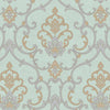 Elegant Damask Deep Embossed Wallpaper, 3D Textured Wallcovering, Traditional, Light Blue, Extra Large 114 sq ft Roll, Luxury, Washable - Walloro High End Wallcoverings & More