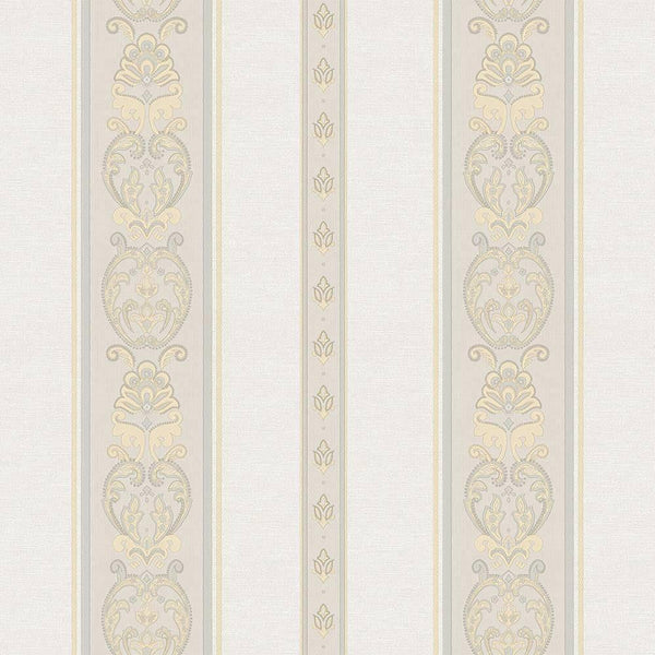 Elegant Deep Embossed Striped Wallpaper, Shiny Damask 3D Textured Wallcovering, Traditional, Large 114 sq ft Roll, Accent Wall, Washable - Walloro High End Wallcoverings & More