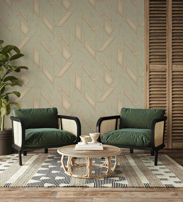 Elegant Green & Cream Wallpaper, Natural Wallpaper, Modern & Minimalist Wall Covering,Modern Look Neutral Colors Glittering Wallcovering - Adawall Wallpaper - Registered Trade Accounts Only, Wallpaper Wholesale Account - 24113-3 - Adawall Wholesale - Wallpaper Wholesaler