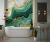 Emerald Green Marble Wallpaper, Gold Abstract Mural, Oversized Custom Size Wall Art, Non - Woven, Non - Adhesive, Modern Wall Paper, Removable - Adawall Wallpaper - Registered Trade Accounts Only, Wallpaper Wholesale Account - W77921 - Adawall Wholesale - Wallpaper Wholesaler
