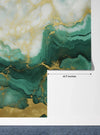 Emerald Green Marble Wallpaper, Gold Abstract Mural, Oversized Custom Size Wall Art, Non - Woven, Non - Adhesive, Modern Wall Paper, Removable - Adawall Wallpaper - Registered Trade Accounts Only, Wallpaper Wholesale Account - W77921 - Adawall Wholesale - Wallpaper Wholesaler