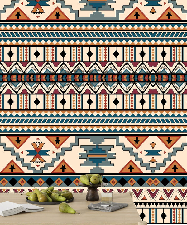 Ethnic Geometrical Wallpaper, Seamless Pattern Mural, Oversized Custom Size Wall Art, Non - Woven, Non - Adhesive, Modern Wall Paper, Removable - Adawall Wallpaper - Registered Trade Accounts Only, Wallpaper Wholesale Account - W77703 - Adawall Wholesale - Wallpaper Wholesaler