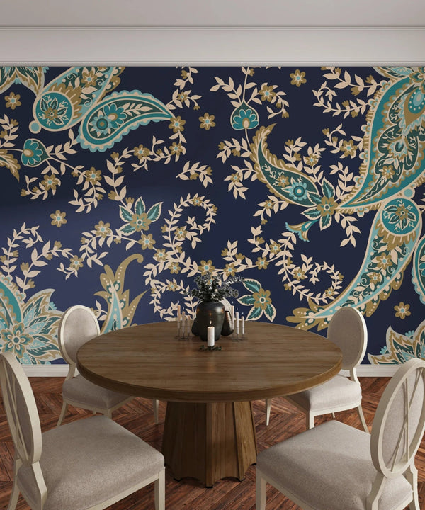 Ethnic Paisley Wallpaper, Seamless Pattern Mural, Oversized Custom Size Wall Art, Non - Woven, Non - Adhesive, Modern Wall Paper, Removable - Adawall Wallpaper - Registered Trade Accounts Only, Wallpaper Wholesale Account - W77701 - Adawall Wholesale - Wallpaper Wholesaler