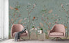 Extra Large Chinoiserie Floral Wallpaper, Birds Blossom Green Wall Mural, Custom Size, Luxury, Modern Wall Paper, Non - Pasted, Washable, Removable - Adawall Wallpaper - Registered Trade Accounts Only, Wallpaper Wholesale Account - A324-2 - Adawall Wholesale - Wallpaper Wholesaler