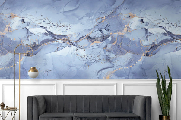 Fish Wall Mural, Purple Japan Koi Pond Fish Wallpaper, Elegant Abstract Stone Wall Covering, Removable, Modern, Non - Pasted, Stylish - Adawall Wallpaper - Registered Trade Accounts Only, Wallpaper Wholesale Account - FJ320-3 - Adawall Wholesale - Wallpaper Wholesaler