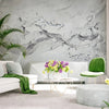 Fish Wall Mural, White Japan Koi Pond Fish Wallpaper, Elegant Abstract Stone Wall Covering, Removable, Modern, Non - Pasted, Stylish - Adawall Wallpaper - Registered Trade Accounts Only, Wallpaper Wholesale Account - FJ320-2 - Adawall Wholesale - Wallpaper Wholesaler