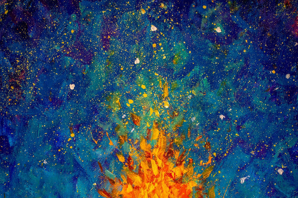 Flames of a Bonfire Wallpaper, Oil Painting Mural, Oversized Custom Size Wall Art, Non - Woven, Non - Adhesive, Modern Wall Paper, Removable - Adawall Wallpaper - Registered Trade Accounts Only, Wallpaper Wholesale Account - W77615 - Adawall Wholesale - Wallpaper Wholesaler