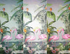 Flamingo Nature Theme Wall Mural, Dark Green Forest Wallpaper, Custom Wall Mural, Wall Poster Home Interior Decor, Non - Adhesive, Non - Woven, Washable, Removable - Adawall Wallpaper - Registered Trade Accounts Only, Wallpaper Wholesale Account - A319-1 - Adawall Wholesale - Wallpaper Wholesaler