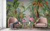 Flamingo Nature Theme Wall Mural, Green Forest Wallpaper, Custom Wall Mural, Wall Poster Home Interior Decor, Non - Adhesive, Non - Woven, Washable, Removable - Adawall Wallpaper - Registered Trade Accounts Only, Wallpaper Wholesale Account - A319-3 - Adawall Wholesale - Wallpaper Wholesaler