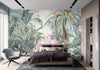 Flamingo Nature Theme Wall Mural, Light Green Forest Wallpaper, Custom Wall Mural, Wall Poster Home Interior Decor, Non - Adhesive, Non - Woven, Washable, Removable - Adawall Wallpaper - Registered Trade Accounts Only, Wallpaper Wholesale Account - A319-2 - Adawall Wholesale - Wallpaper Wholesaler