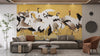 Flock Cranes Wallpaper, Japanese Mural, Oversized Custom Size Wall Art, Non - Woven, Non - Adhesive, Modern Wall Paper, Removable - Adawall Wallpaper - Registered Trade Accounts Only, Wallpaper Wholesale Account - W77590 - Adawall Wholesale - Wallpaper Wholesaler