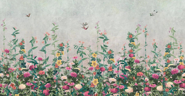 Floral Blossoms Wallpaper, Pink Flowers Birds Wall Mural, Oversized Custom Size Wall Art, Non - Woven, Non - Adhesive, Modern Wall Paper, Removable - Adawall Wallpaper - Registered Trade Accounts Only, Wallpaper Wholesale Account - SE320-1 - Adawall Wholesale - Wallpaper Wholesaler