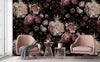 Floral Peony Wall Mural, Black Large Blooms Black Botanical Wallpaper,Home Decor Wall Art, Non - Woven, Non - Pasted, Removable, Washable - Adawall Wallpaper - Registered Trade Accounts Only, Wallpaper Wholesale Account - A322-1 - Adawall Wholesale - Wallpaper Wholesaler