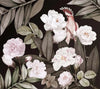 Floral Wall Mural, Brown Peony Flower Parrot Wall Mural Art, Big Size Customizable Bird Theme, Non - Adhesive, Removable Wallpaper, Black, Washable, Home Interior Decor Wall Art - Adawall Wallpaper - Registered Trade Accounts Only, Wallpaper Wholesale Account - A316-3 - Adawall Wholesale - Wallpaper Wholesaler