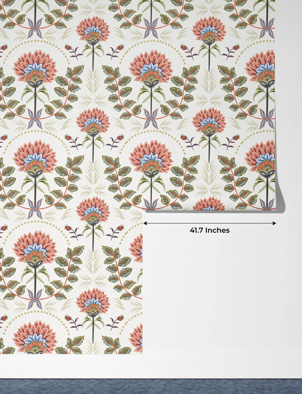 Floral Wallpaper, Boho Mural, Oversized Custom Size Wall Art, Non - Woven, Non - Adhesive, Modern Wall Paper, Removable - Adawall Wallpaper - Registered Trade Accounts Only, Wallpaper Wholesale Account - W77529 - Adawall Wholesale - Wallpaper Wholesaler