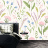 Floral, White Background Wallpaper, Seamless Pattern Mural, Oversized Custom Size Wall Art, Non - Woven, Non - Adhesive, Modern Wall Paper, Removable - Adawall Wallpaper - Registered Trade Accounts Only, Wallpaper Wholesale Account - W78045 - Adawall Wholesale - Wallpaper Wholesaler