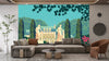 Flower Garden Wallpaper, House and Statues Mural, Oversized Custom Size Wall Art, Non - Woven, Non - Adhesive, Modern Wall Paper, Removable - Adawall Wallpaper - Registered Trade Accounts Only, Wallpaper Wholesale Account - W77762 - Adawall Wholesale - Wallpaper Wholesaler