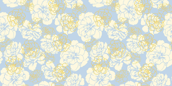Flowers, Light Blue Wallpaper, Seamless Pattern Mural, Oversized Custom Size Wall Art, Non - Woven, Non - Adhesive, Modern Wall Paper, Removable - Adawall Wallpaper - Registered Trade Accounts Only, Wallpaper Wholesale Account - W77894 - Adawall Wholesale - Wallpaper Wholesaler
