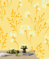Flowers, Summer Yellow Wallpaper, Seamless Pattern Mural, Oversized Custom Size Wall Art, Non - Woven, Non - Adhesive, Modern Wall Paper, Removable - Adawall Wallpaper - Registered Trade Accounts Only, Wallpaper Wholesale Account - W77893 - Adawall Wholesale - Wallpaper Wholesaler