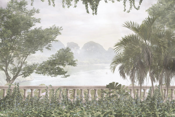 Foggy Forest Wallpaper, Tropical Leaves, Trees Mural, Oversized Custom Size Wall Art, Non - Woven, Non - Adhesive, Modern Wall Paper, Removable - Adawall Wallpaper - Registered Trade Accounts Only, Wallpaper Wholesale Account - W77984 - Adawall Wholesale - Wallpaper Wholesaler