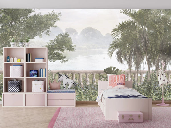 Foggy Forest Wallpaper, Tropical Leaves, Trees Mural, Oversized Custom Size Wall Art, Non - Woven, Non - Adhesive, Modern Wall Paper, Removable - Adawall Wallpaper - Registered Trade Accounts Only, Wallpaper Wholesale Account - W77984 - Adawall Wholesale - Wallpaper Wholesaler
