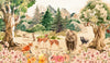 Forest Animals, Trees Wallpaper, Watercolor Mural, Oversized Custom Size Wall Art, Non - Woven, Non - Adhesive, Modern Wall Paper, Removable - Adawall Wallpaper - Registered Trade Accounts Only, Wallpaper Wholesale Account - W77653 - Adawall Wholesale - Wallpaper Wholesaler