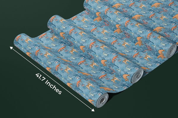 Forest Animals Wallpaper, Winter Seamless Pattern Mural, Oversized Custom Size Wall Art, Non - Woven, Non - Adhesive, Modern Wall Paper, Removable - Adawall Wallpaper - Registered Trade Accounts Only, Wallpaper Wholesale Account - W77655 - Adawall Wholesale - Wallpaper Wholesaler
