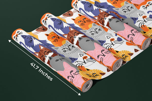 Funny Kitten Crowd Wallpaper, Seamless Pattern Mural, Oversized Custom Size Wall Art, Non - Woven, Non - Adhesive, Modern Wall Paper, Removable - Adawall Wallpaper - Registered Trade Accounts Only, Wallpaper Wholesale Account - W78202 - Adawall Wholesale - Wallpaper Wholesaler