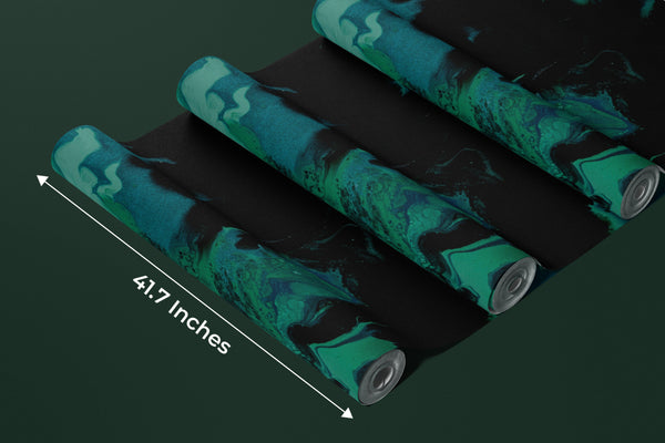 Dark Green Marble Wallpaper, Black Abstract Mural, Oversized Custom Size Wall Art, Non-Woven, Non-Adhesive, Modern Wall Paper, Removable