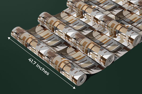 Abstract Geometric Shapes Wallpaper, Seamless Pattern Mural, Oversized Custom Size Wall Art, Non-Woven, Non-Adhesive, Modern Wall Paper, Removable