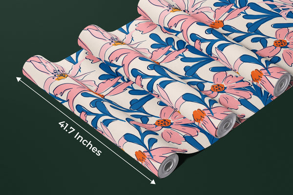 Summer Tropical Wallpaper, Seamless Pattern Mural, Oversized Custom Size Wall Art, Non-Woven, Non-Adhesive, Modern Wall Paper, Removable