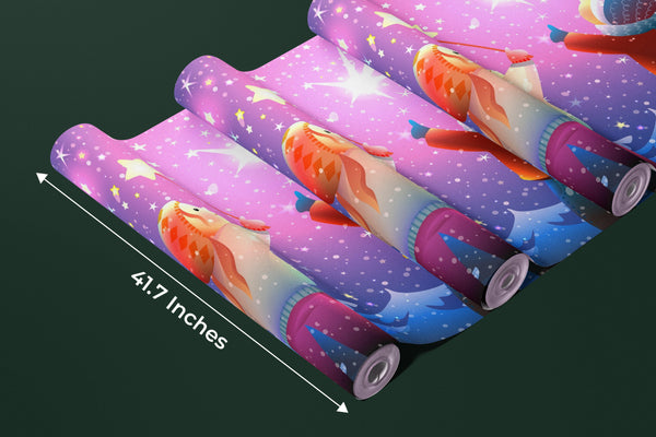 Magical Winter Forest Wallpaper, Children Mural, Oversized Custom Size Wall Art, Non-Woven, Non-Adhesive, Modern Wall Paper, Removable