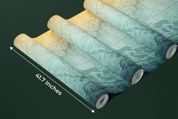 Ancient Globe Wallpaper, World Map Background Mural, Oversized Custom Size Wall Art, Non-Woven, Non-Adhesive, Modern Wall Paper, Removable