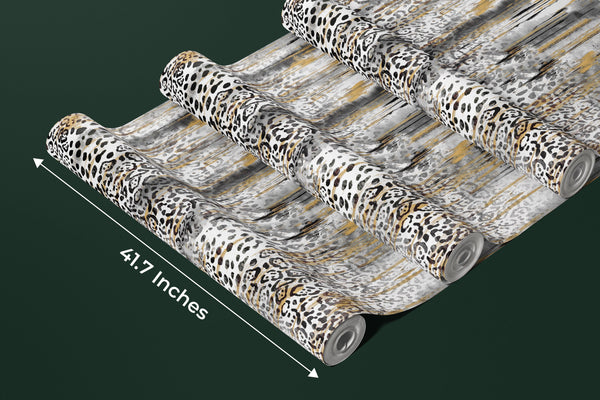 Leopard Skin Wallpaper, Seamless Pattern Mural, Oversized Custom Size Wall Art, Non-Woven, Non-Adhesive, Modern Wall Paper, Removable