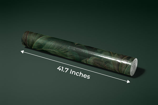 Green Exotic Palm Leaves Wallpaper, Dark Luxury Art Background Mural, Oversized Custom Size Wall Art, Non-Woven, Non-Adhesive, Modern Wall Paper, Removable