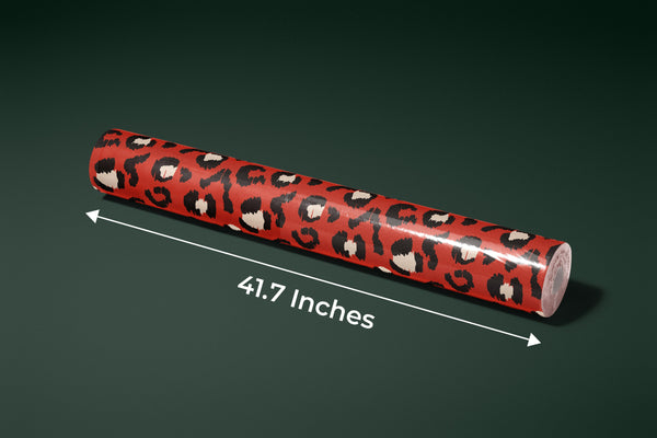 Red Leopard Skin Wallpaper, Seamless Pattern Mural, Oversized Custom Size Wall Art, Non-Woven, Non-Adhesive, Modern Wall Paper, Removable