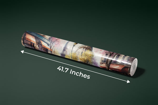 Spring in Paris Watercolor Wallpaper, Eiffel Tower Mural, Oversized Custom Size Wall Art, Non-Woven, Non-Adhesive, Modern Wall Paper, Removable