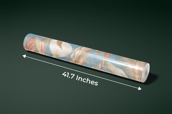 Golden Palms Wallpaper, Blue Background Mural, Oversized Custom Size Wall Art, Non-Woven, Non-Adhesive, Modern Wall Paper, Removable