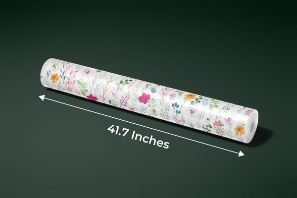 Watercolor Floral Wallpaper, Seamless Pattern Mural, Oversized Custom Size Wall Art, Non-Woven, Non-Adhesive, Modern Wall Paper, Removable