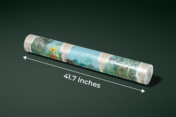 Chinoiserie Garden Arch Wallpaper, Peacock Mural, Oversized Custom Size Wall Art, Non-Woven, Non-Adhesive, Modern Wall Paper, Removable